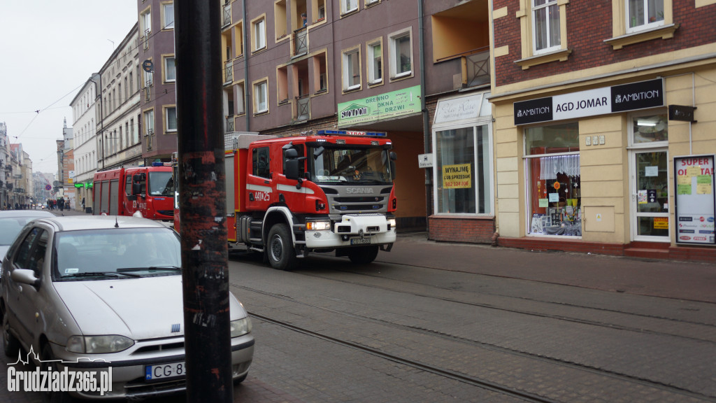 Pożar w centrum Grudziądza