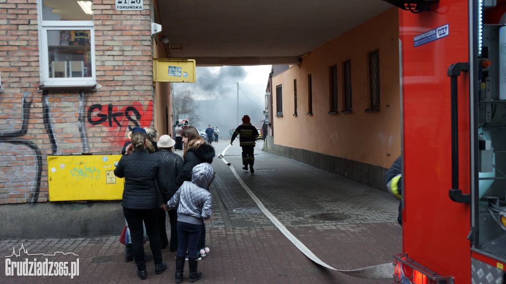 Pożar w centrum Grudziądza