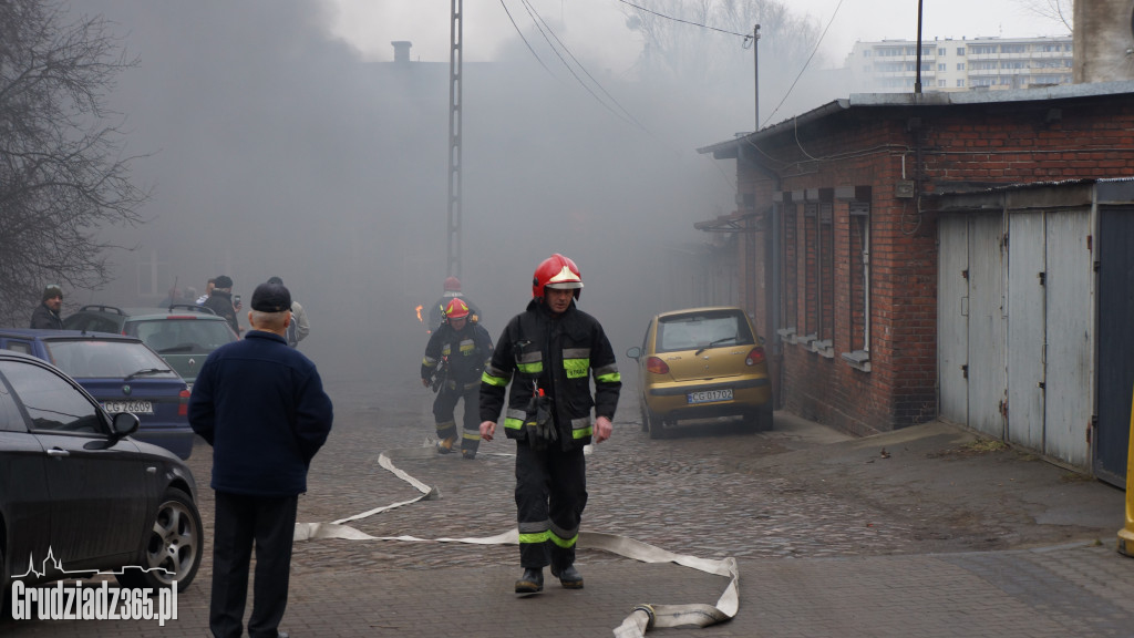 Pożar w centrum Grudziądza