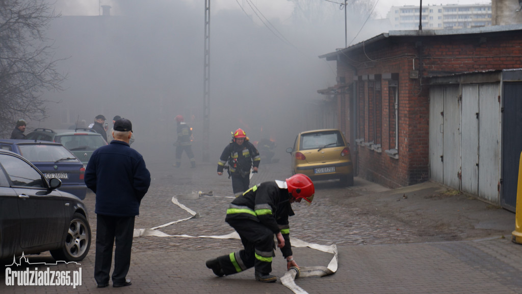 Pożar w centrum Grudziądza