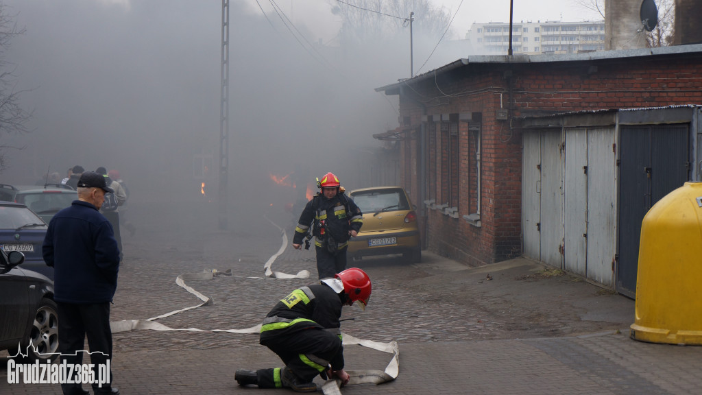 Pożar w centrum Grudziądza