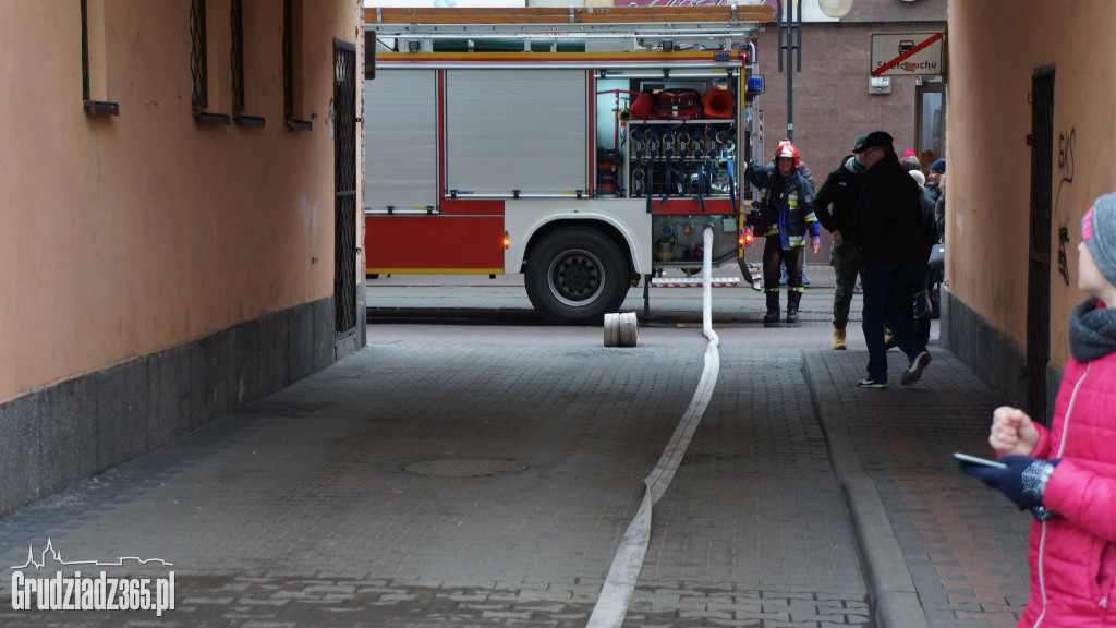 Pożar w centrum Grudziądza