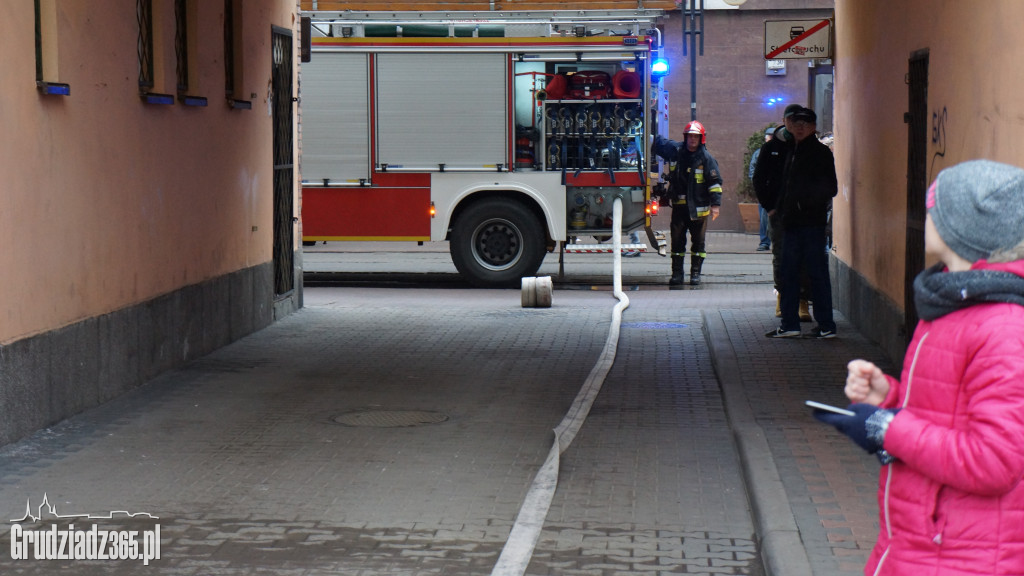 Pożar w centrum Grudziądza