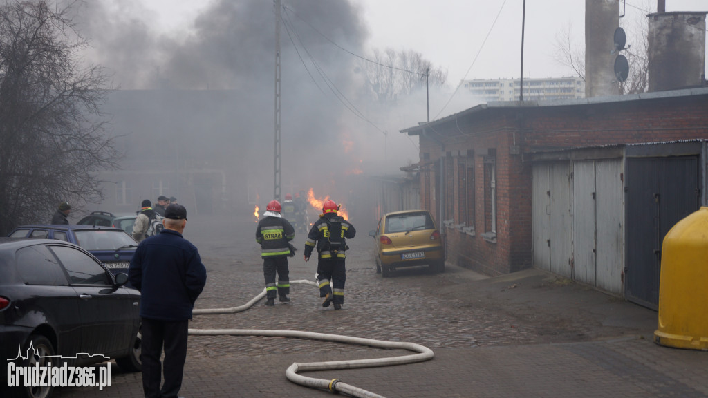 Pożar w centrum Grudziądza