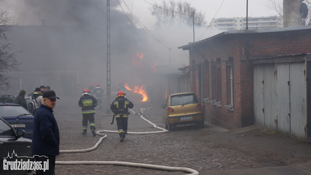 Pożar w centrum Grudziądza