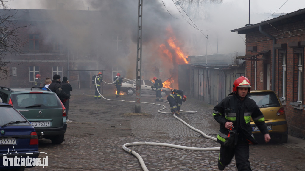 Pożar w centrum Grudziądza