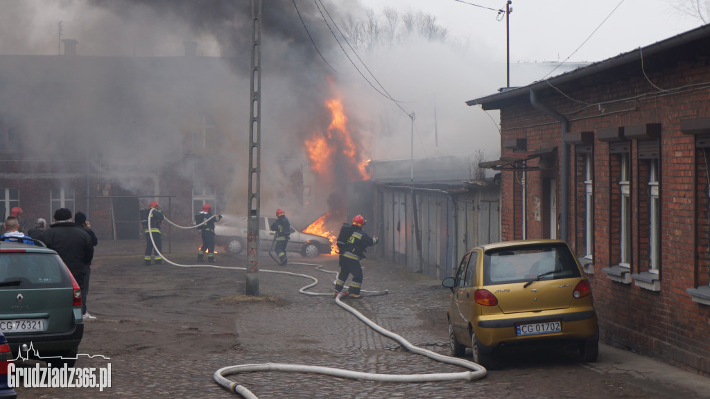 Pożar w centrum Grudziądza