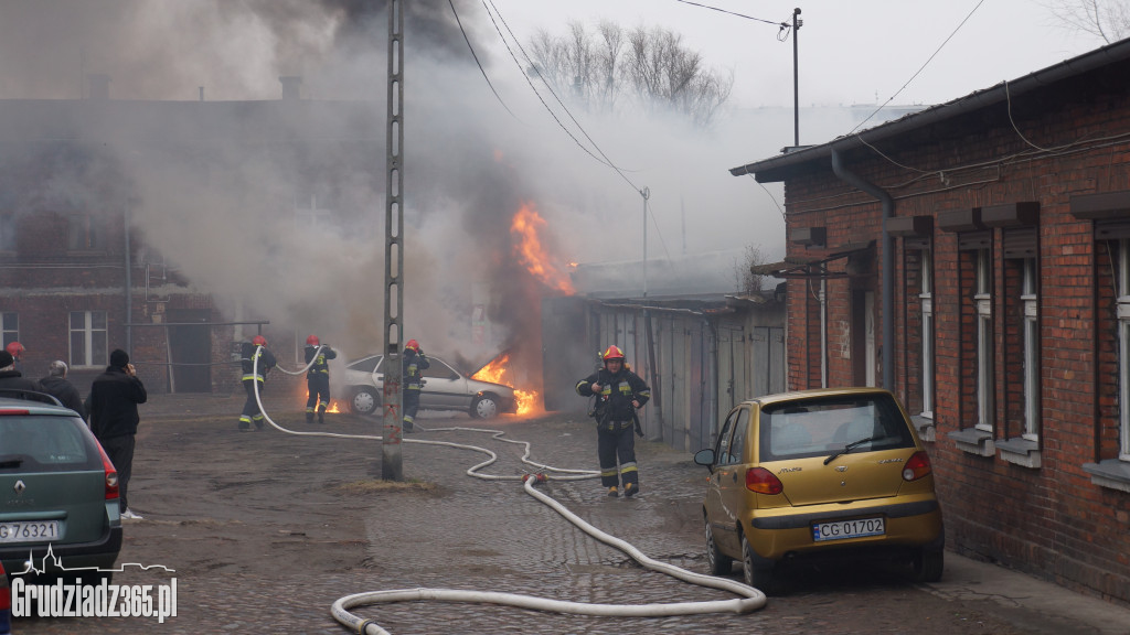 Pożar w centrum Grudziądza