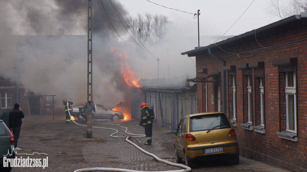 Pożar w centrum Grudziądza