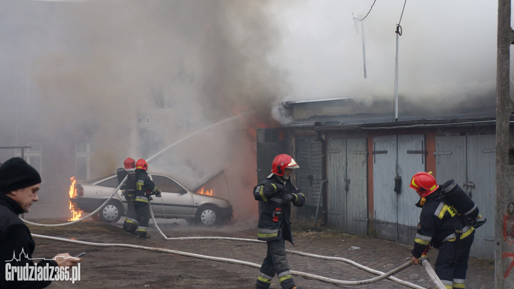 Pożar w centrum Grudziądza