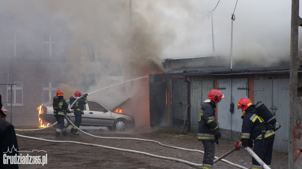 Pożar w centrum Grudziądza