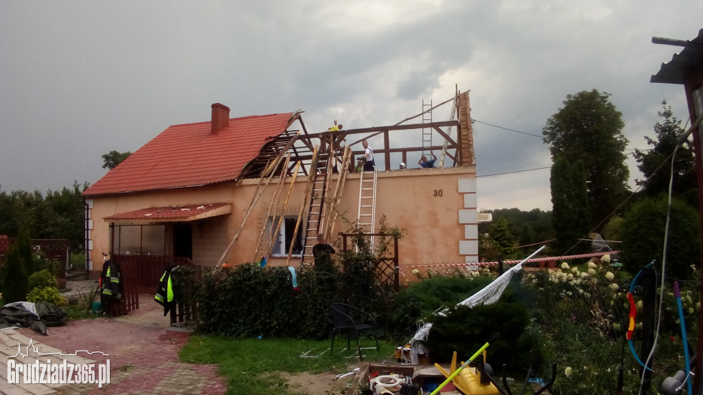 Straty po burzy niedaleko Grudziądza