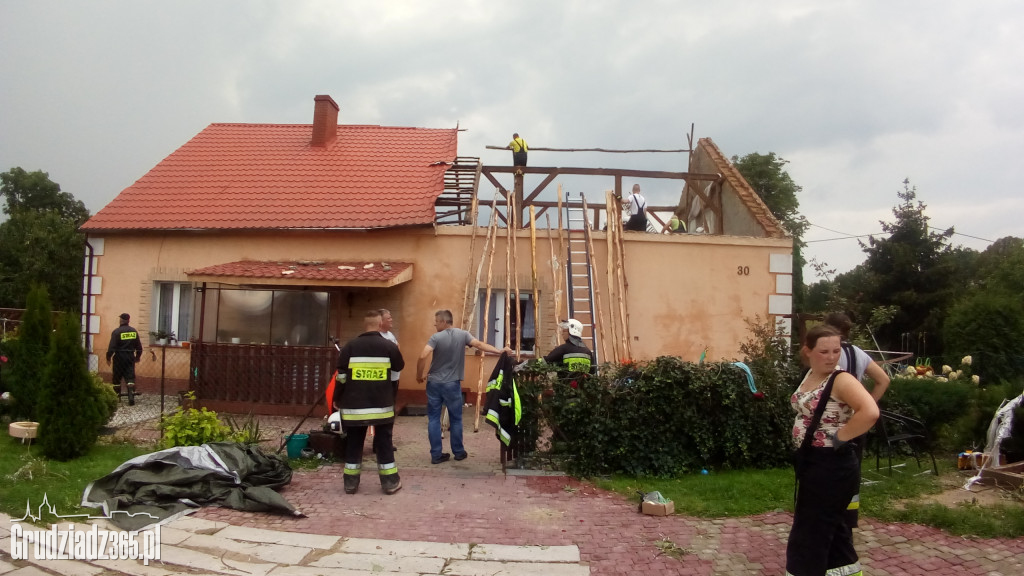 Straty po burzy niedaleko Grudziądza