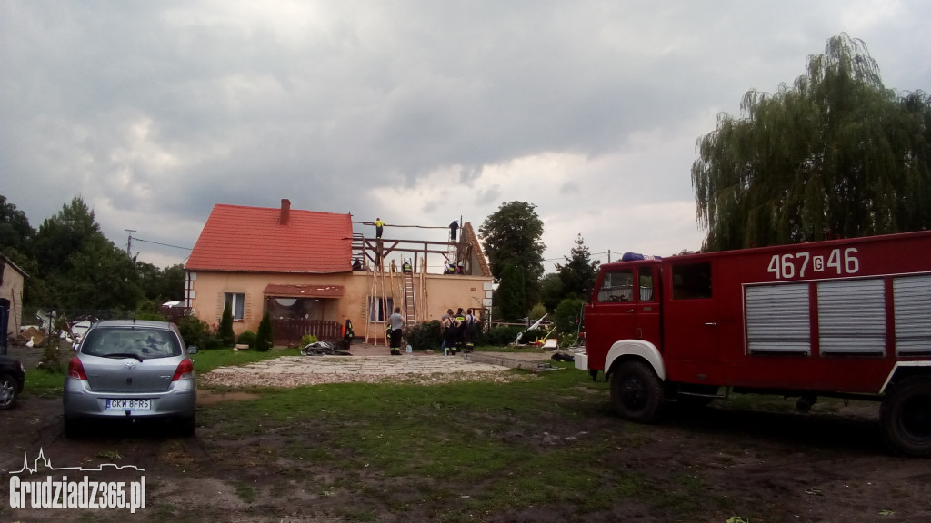 Straty po burzy niedaleko Grudziądza