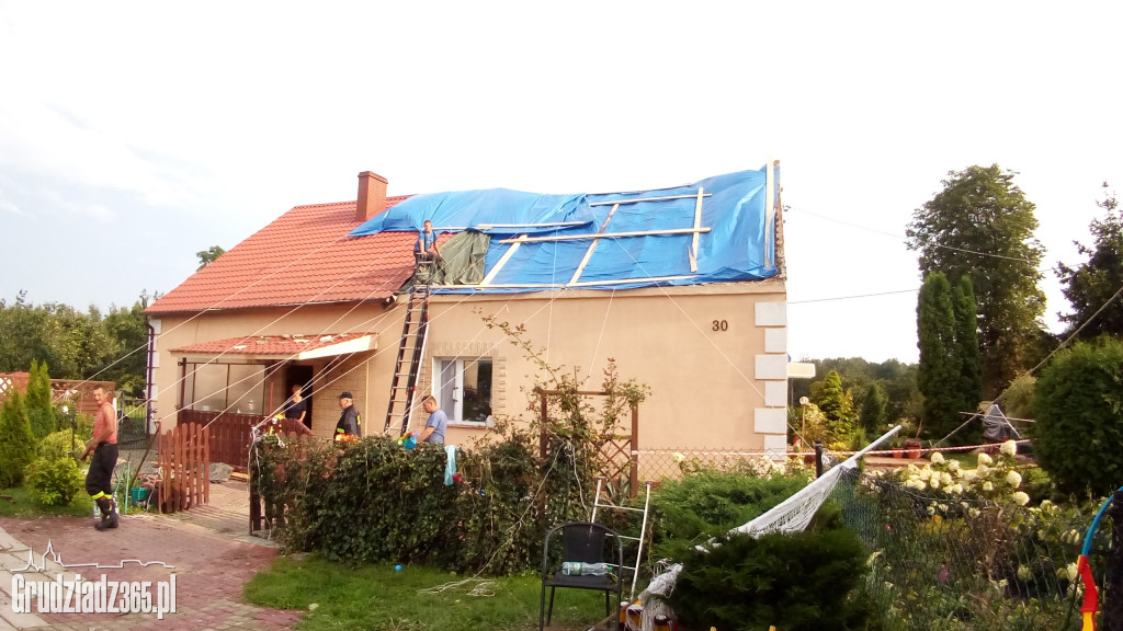 Straty po burzy niedaleko Grudziądza