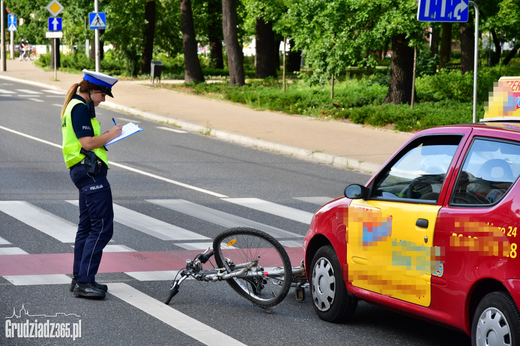 Potrącenie rowerzystki na ul. Hallera
