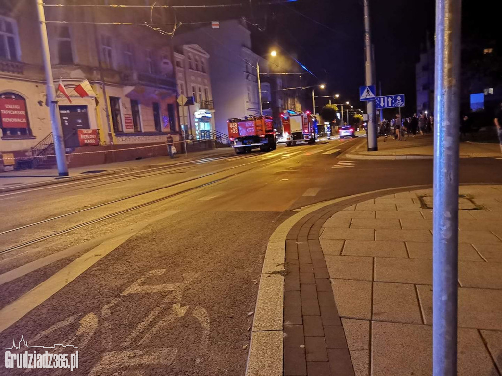 Pożar pustostanu przy ulicy Kilińskiego w Grudziądzu