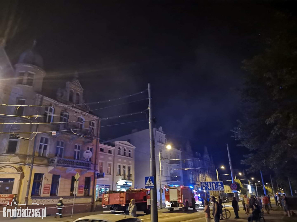 Pożar pustostanu przy ulicy Kilińskiego w Grudziądzu