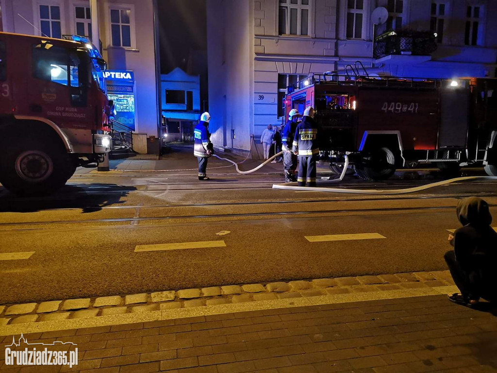 Pożar pustostanu przy ulicy Kilińskiego w Grudziądzu
