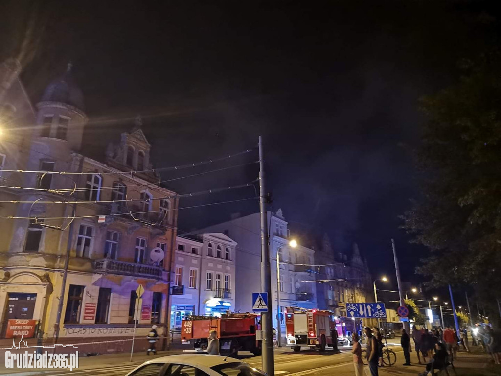 Pożar pustostanu przy ulicy Kilińskiego w Grudziądzu