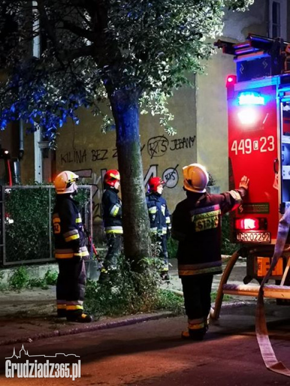 Pożar pustostanu przy ulicy Kilińskiego w Grudziądzu