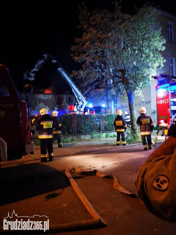Pożar pustostanu przy ulicy Kilińskiego w Grudziądzu
