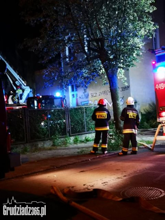 Pożar pustostanu przy ulicy Kilińskiego w Grudziądzu