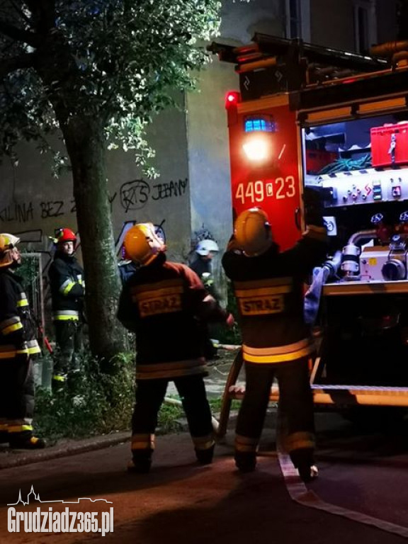 Pożar pustostanu przy ulicy Kilińskiego w Grudziądzu