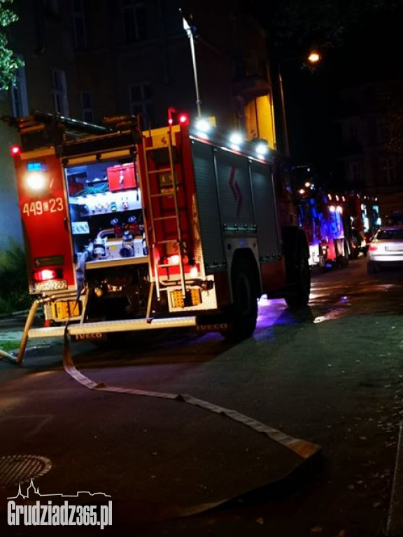 Pożar pustostanu przy ulicy Kilińskiego w Grudziądzu
