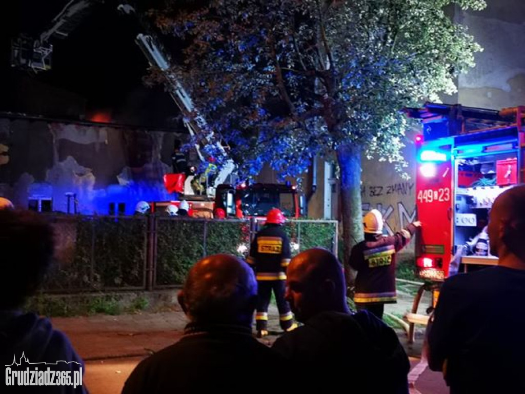 Pożar pustostanu przy ulicy Kilińskiego w Grudziądzu