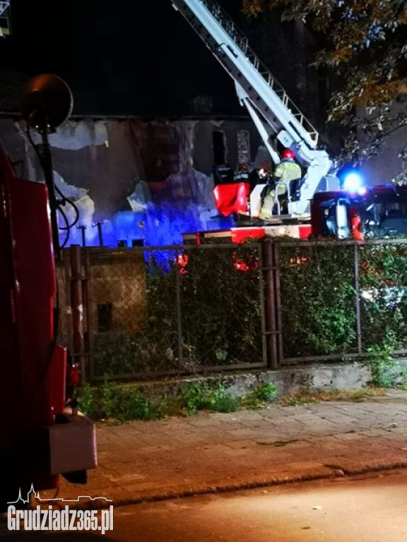 Pożar pustostanu przy ulicy Kilińskiego w Grudziądzu