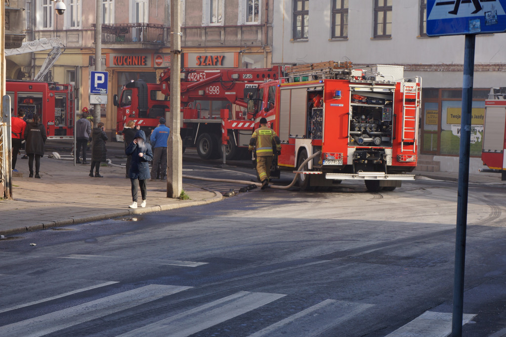Pożar poddasza w budynku przy Groblowej 4 w Grudziądzu