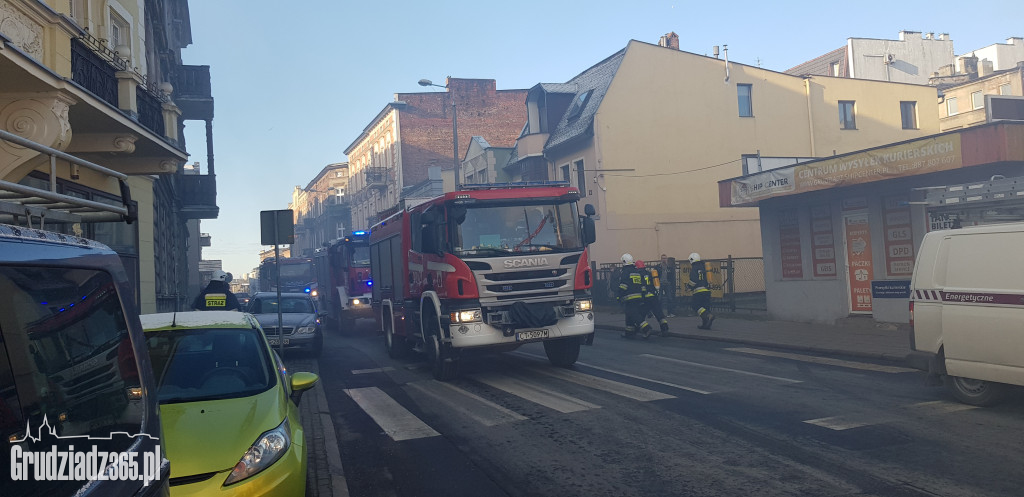 Pożar poddasza w budynku przy Groblowej 4 w Grudziądzu
