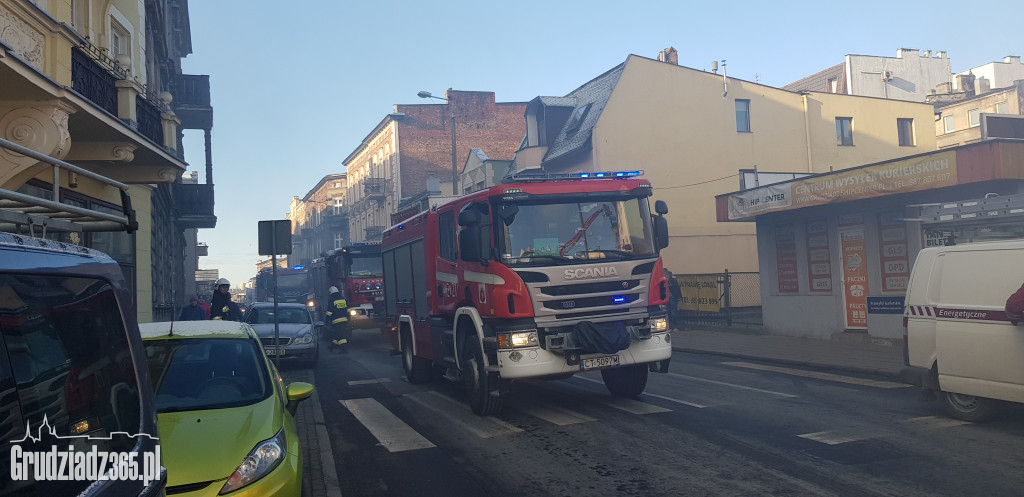 Pożar poddasza w budynku przy Groblowej 4 w Grudziądzu
