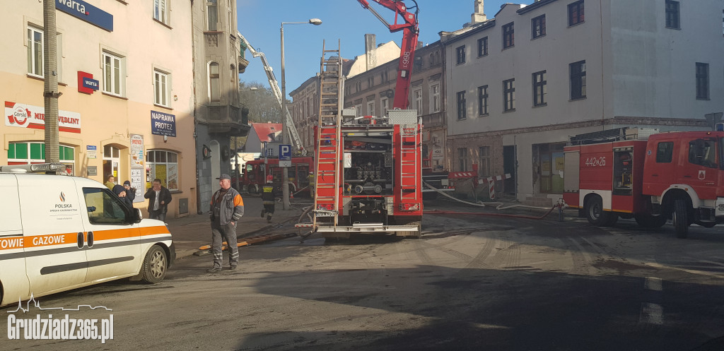 Pożar poddasza w budynku przy Groblowej 4 w Grudziądzu
