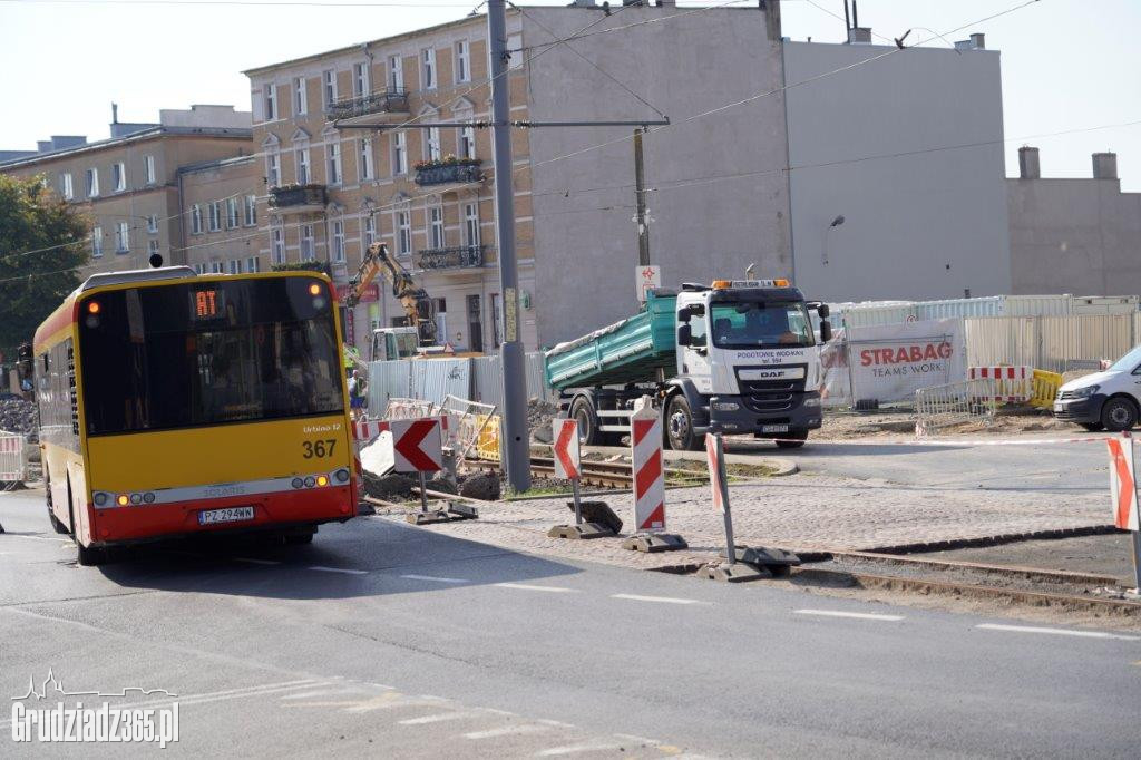 Remont torowiska na ulicy Toruńskiej i Al. 23 stycznia w Grudziądzu