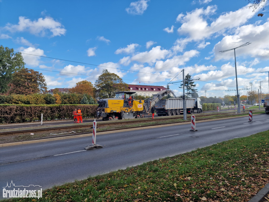 Trwa remont na AL. 23 Stycznia w Grudziądzu