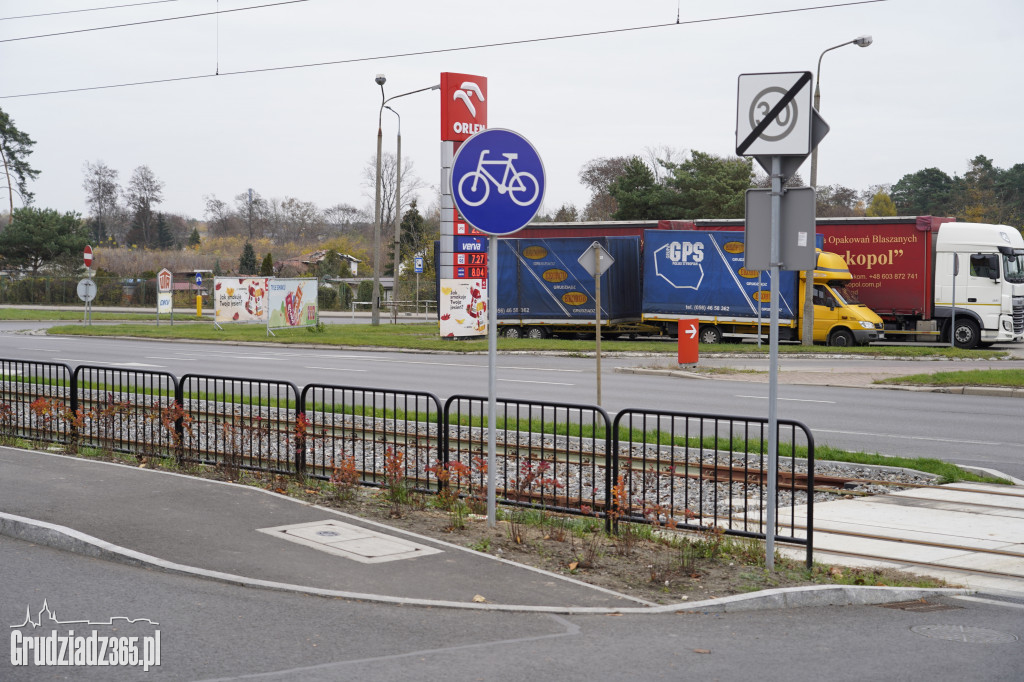 Po remoncie Chełmińskiej w Grudziądzu zniknęło część drogi dla rowerów