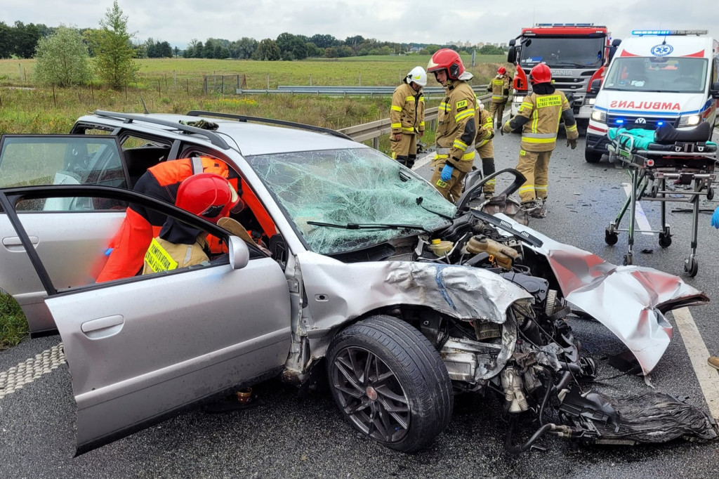 Poważny wypadek przed bramkami na A1 w Grudziądzu