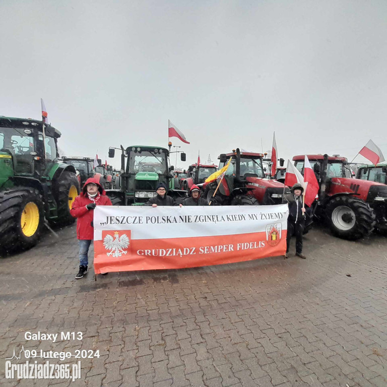 Trwa protest rolników, są blokady dróg w Grudziądzu - zdjęcia