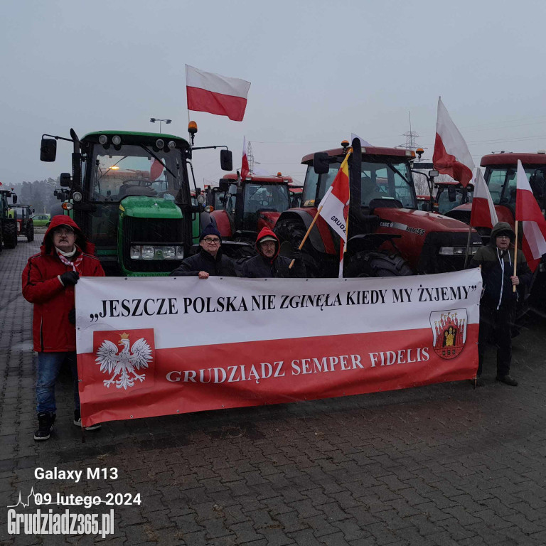 Trwa protest rolników, są blokady dróg w Grudziądzu - zdjęcia