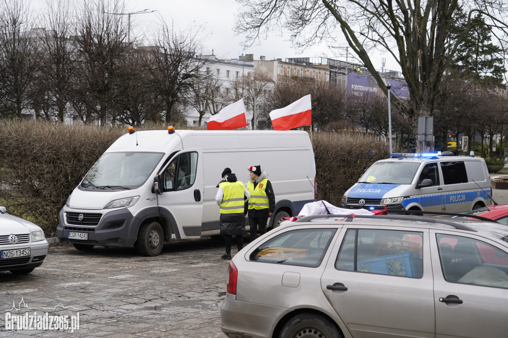Protest rolników w Grudziądzu, utrudnienia w centrum miasta