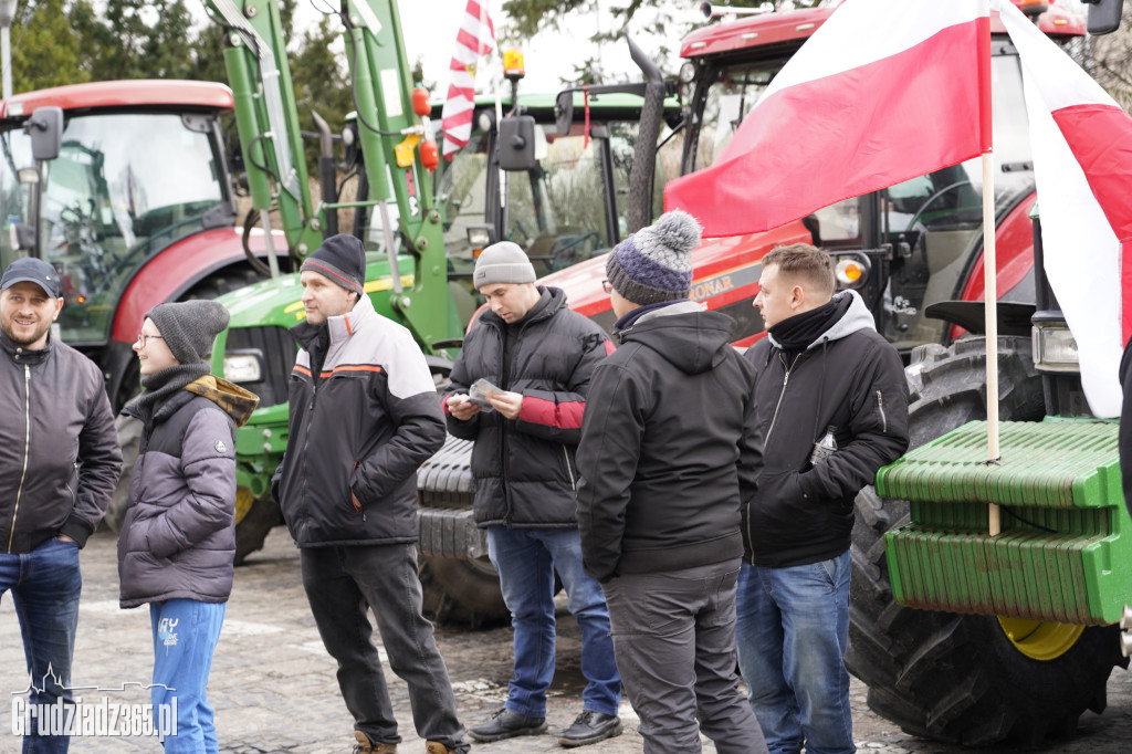 Protest rolników w Grudziądzu, utrudnienia w centrum miasta
