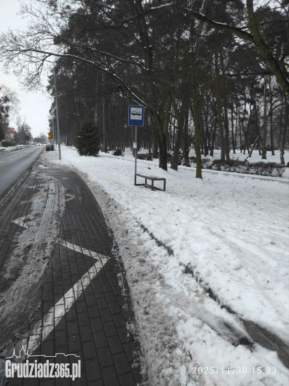 Lodowisko pod nogami grudziądzan. Przystanki i miejskie chodniki to tor przeszkód