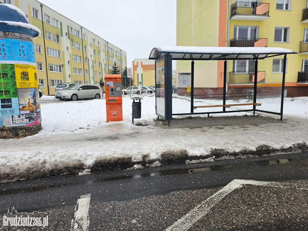 Lodowisko pod nogami grudziądzan. Przystanki i miejskie chodniki to tor przeszkód