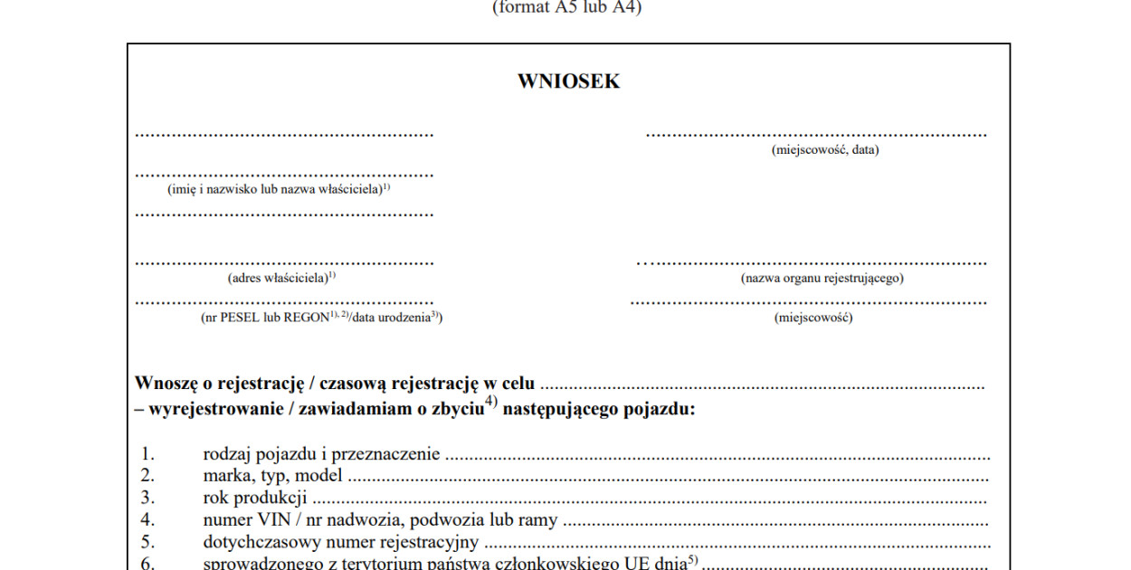 Od 30 listopada nowe przepisy dotyczące rejestracji pojazdów (dokument)