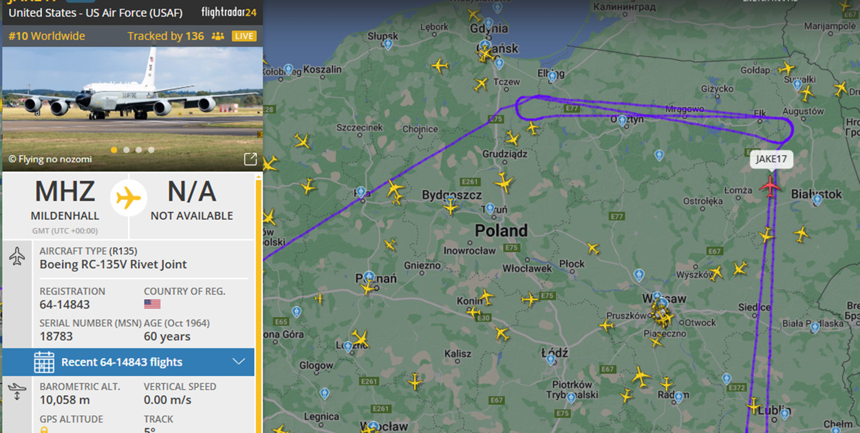 Boeing RC-135V Rivet Joint znów nad Polską