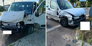 Kolizja w Piaskach koło Grudziądza. Zderzył się samochód osobowy z dostawczym-96635