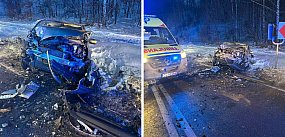 Poważny wypadek w Kłódce. Siedem osób w szpitalu, DK16