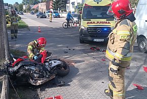 Wypadek na Paderewskiego. Zderzenie motocykla z osobówką, jedna osoba poszkodowana-98124